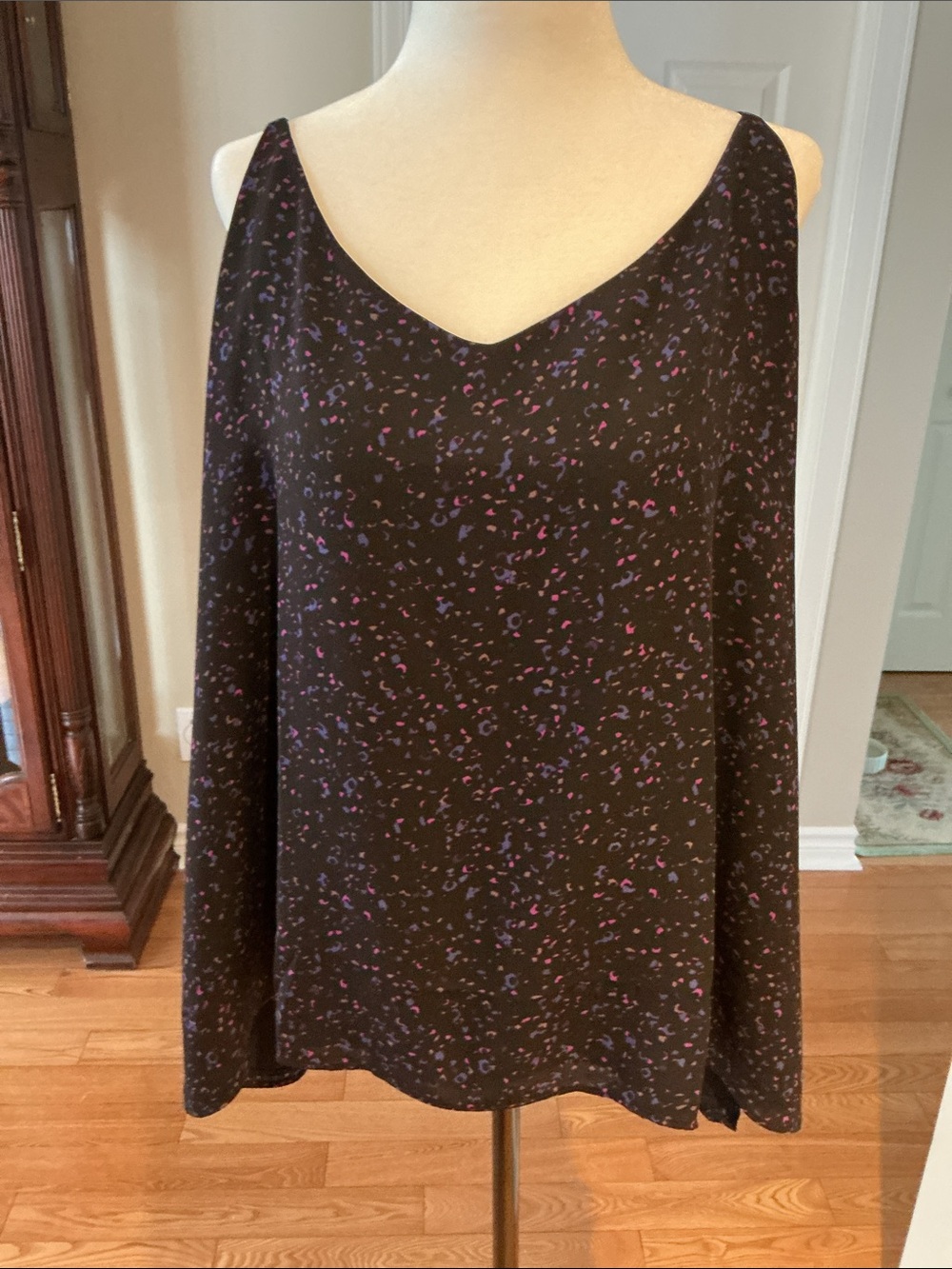 Multicolour 2XL Silky lined Sleeveless Top